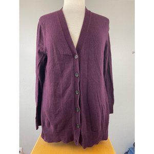 Women's Gap Large Cardigan Button Up Purple v-neck